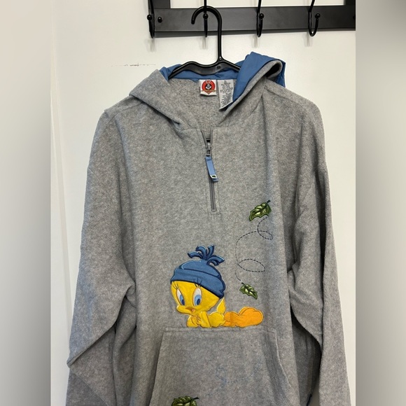 Vintage Looney Tunes Tweety Bird Quarter Zip Fleece - Picture 2 of 10